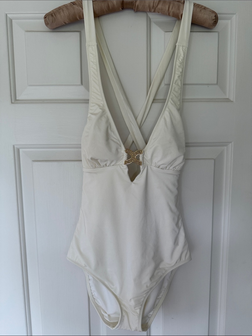 Trina Turk Soft White One Piece Fully Lined Bathing Suit - Size 4